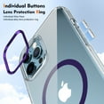 thumbnail image 5 of Magnetic for iPhone 12 Pro Max Clear Case Compatible with Magsafe Military-Grade Protection Shockproof Phone Bumper,Anti-Scratch Drop Proof Anti-Fingerprint Clear Hard Back Cover Back,Purple, 5 of 9