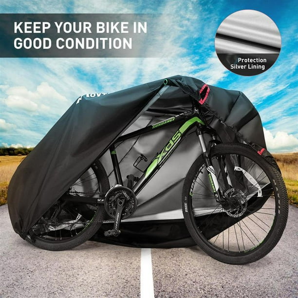 Housse De Vélo Imperméable Anti-UV – Extérieur/intérieur, Grise, Avec Sangle De Fixation, Taille Unique