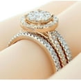 thumbnail image 3 of 10K Rose Gold Bridal Rings Set 1.00ctw Diamonds Halo Style 3 Piece Set Round Cluster, 3 of 3