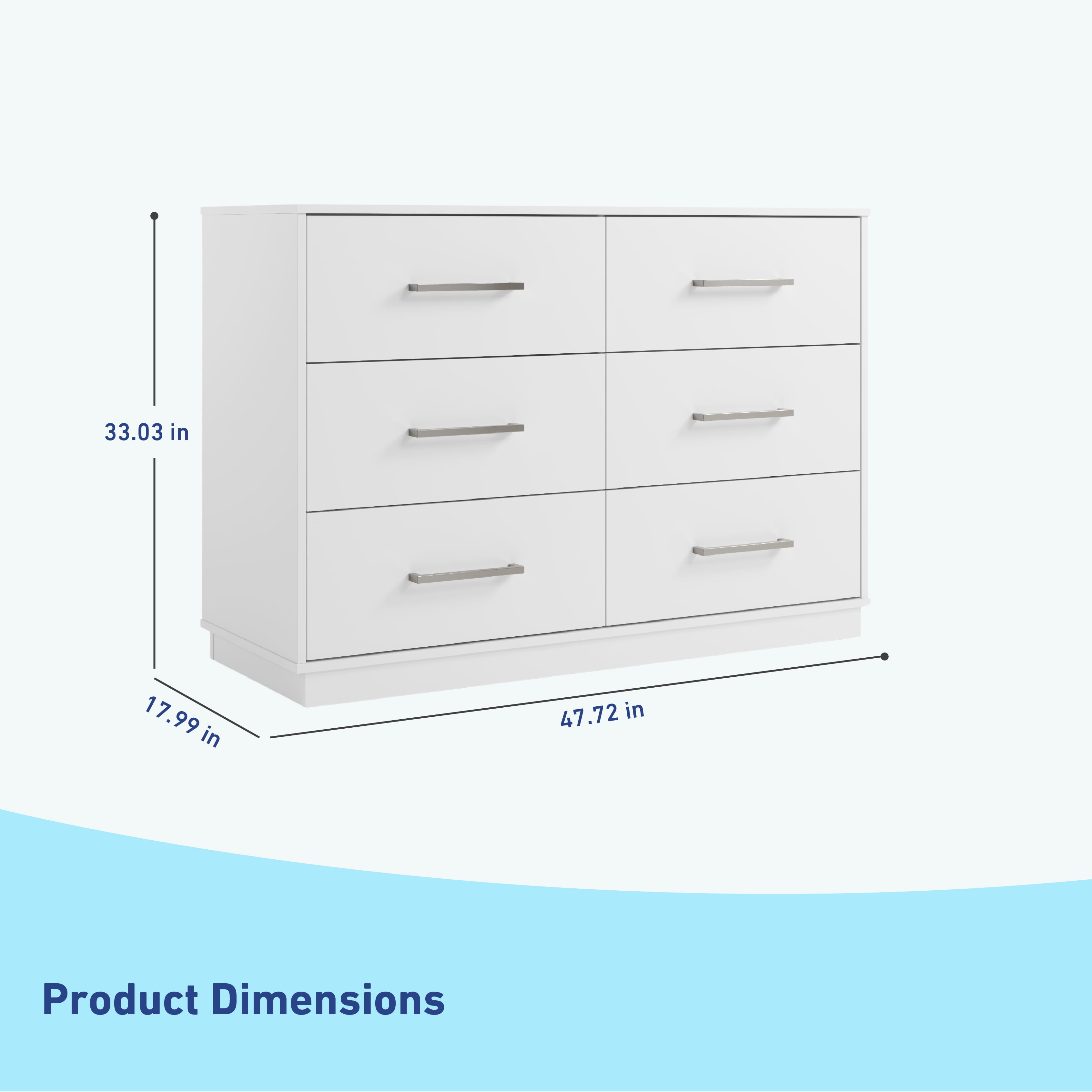 Graco Essentials 6 Drawer Nursery Double Dresser, White