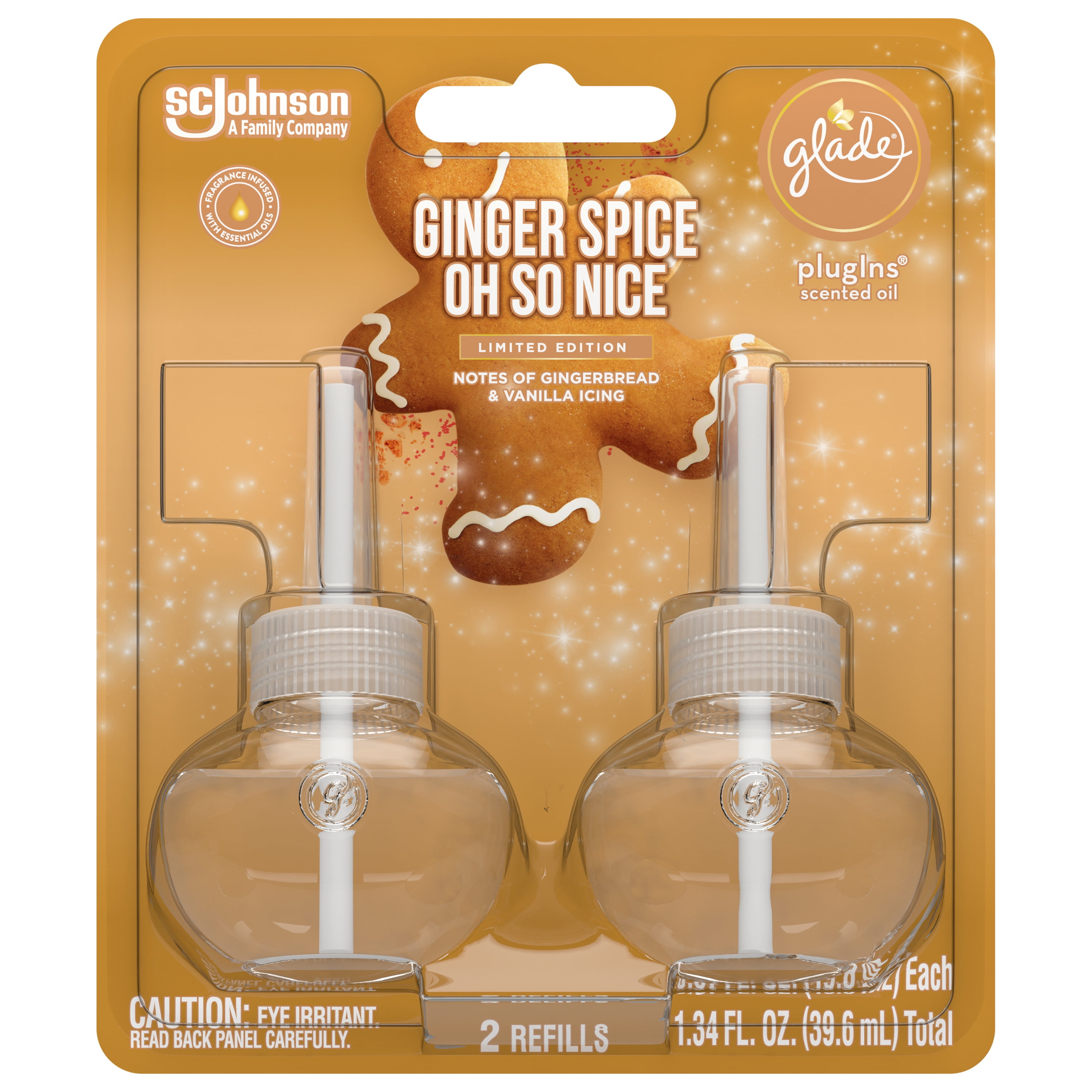 Glade PlugIns Refill 2 CT, Ginger Spice Oh So Nice, 1.34 FL. OZ. Total