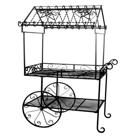 Deer Park Ironworks Black Flower Cart Plant Stand