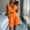 Orange, variant on Idoravan Women Sets Clothing Clearance Womens Summer Solid Color Waist Waist Suit Fashion Casual Two-Piece Suit
