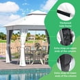 thumbnail image 5 of Mellcom Outdoor Gazebo 10'x10', Double Roof Patio Gazebo with Mosquito Nettings and Privacy Screens,White, 5 of 8