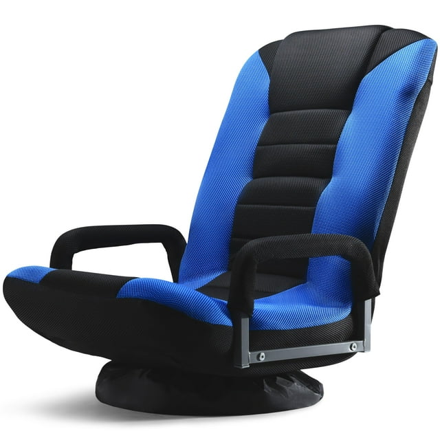 Silla de suelo giratoria Maple99 Gaming con 6 posiciones azul/negro