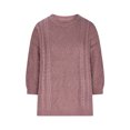 thumbnail image 4 of JYnXIANTI Womens Sweaters Solid Fashion Crewneck Long Sleeve Casual Loose Pullover Fall Winter Warm Cable Knit Tops, 4 of 7