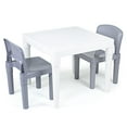 thumbnail image 1 of Humble Crew Kids Dry Erase Plastic Table and 2 Chairs Set, White/Grey, 1 of 5