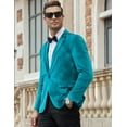 thumbnail image 2 of COOFANDY Men Velvet Suit Jacket One Button Ceremony Blazer Notched Lapel Velvet Tuxedo Jackets, 2 of 6