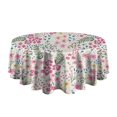 thumbnail image 5 of Pioneer Flower Floral Print Pattern Round Tablecloth 60"x60",Wrinkle Wipeable Table Cloth for Kitchen Dining Room Picnic Patio Party, 5 of 6