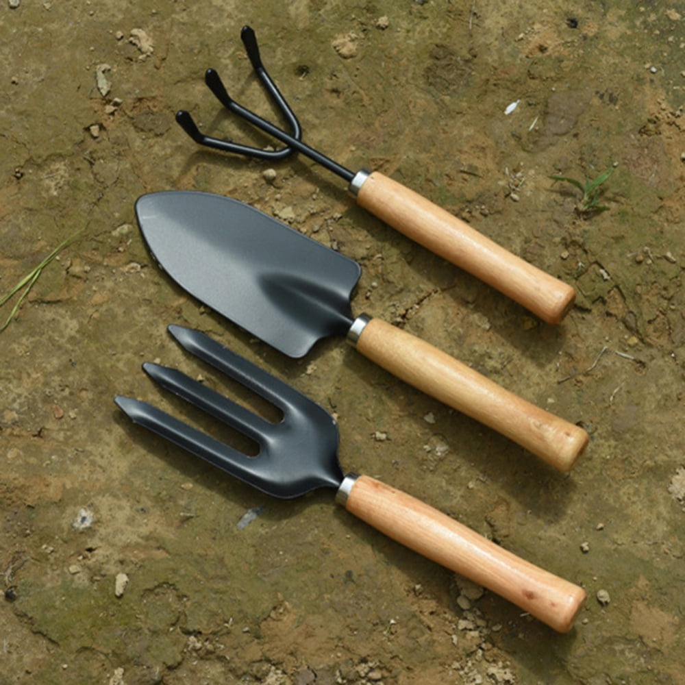 Wooden Handle Black Metal Gardening Trowels Cultivat Details about   YAPASPT Garden Tool Sets 