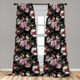 thumbnail image 2 of Valentine Window Curtains, Colorful Roses and Leaves Repetitive Art on Monochrome Backdrop, Lightweight Decor 2-Panel Set with Rod Pocket, Pair of - 28"x95", Mauve Taupe and Fern Green, by Ambesonne, 2 of 3