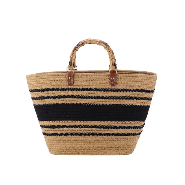 Xiao Hua Bolso de hombro tejido para mujer, bolso de mano tejido y neceser, elegante bolso de mano tejido para playa de verano, 44 x 9 x 28 cm (B)