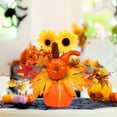 thumbnail image 4 of Wzzjkit Fall Tiered Tray Decor, Mini Pumpkin Cups with Artificial Sunflower, Thanksgiving Table Decor Set, Home Decor for Halloween Mantel Party, 4 of 6