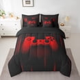 thumbnail image 2 of Homewish 3D Game Console Bedding Comforter Set 7pcs for Boys, Neon Red Gamepad Queen Bedding Sets, Modern Video Game Player Reversible Queen Sheet Sets, Super Cozy Room Decor, 2 of 7