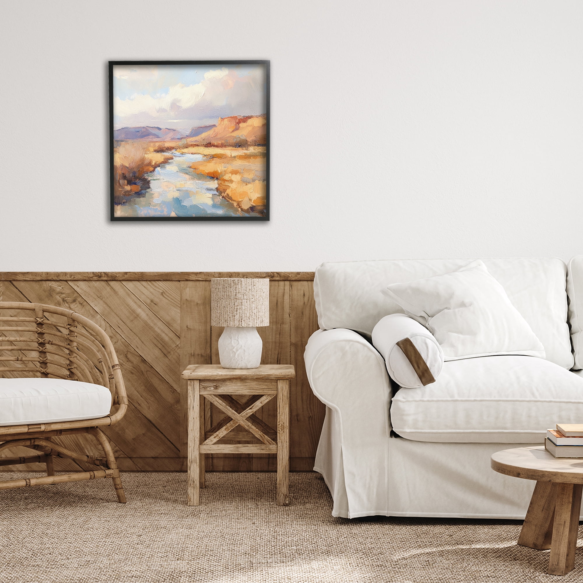 Stupell Industries Plateau River Evening Glow Black Framed Giclee Art, design by Petal Prints Design