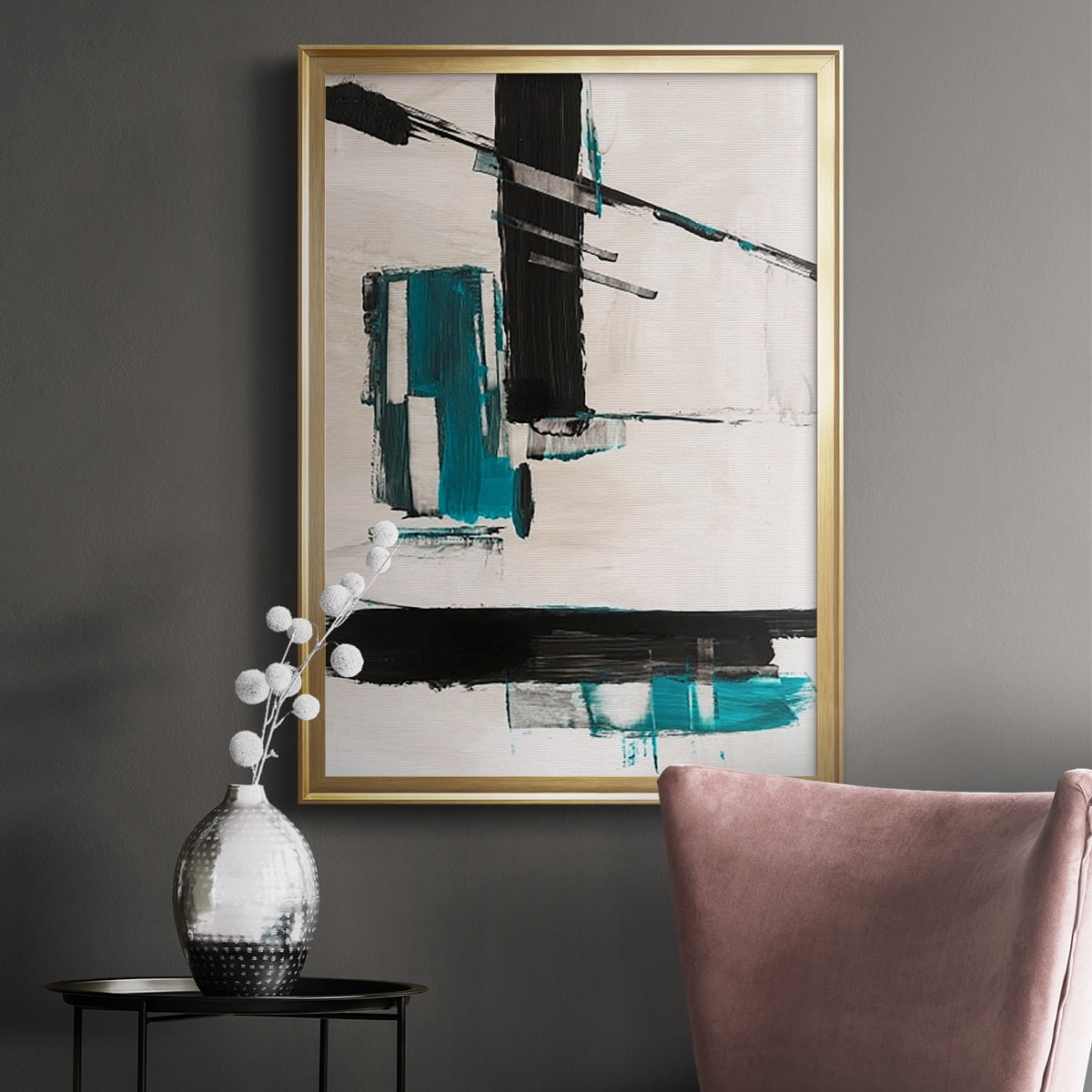 Geometry Notes II Premium Framed Print, in Gold, Black, or Silver - Ready to Hang