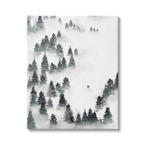 Stupell Industries Winter Ski Slopes Mountain Graphic Art Gallery Wrapped Canvas Print Wall Art, Design by Ziwei Li