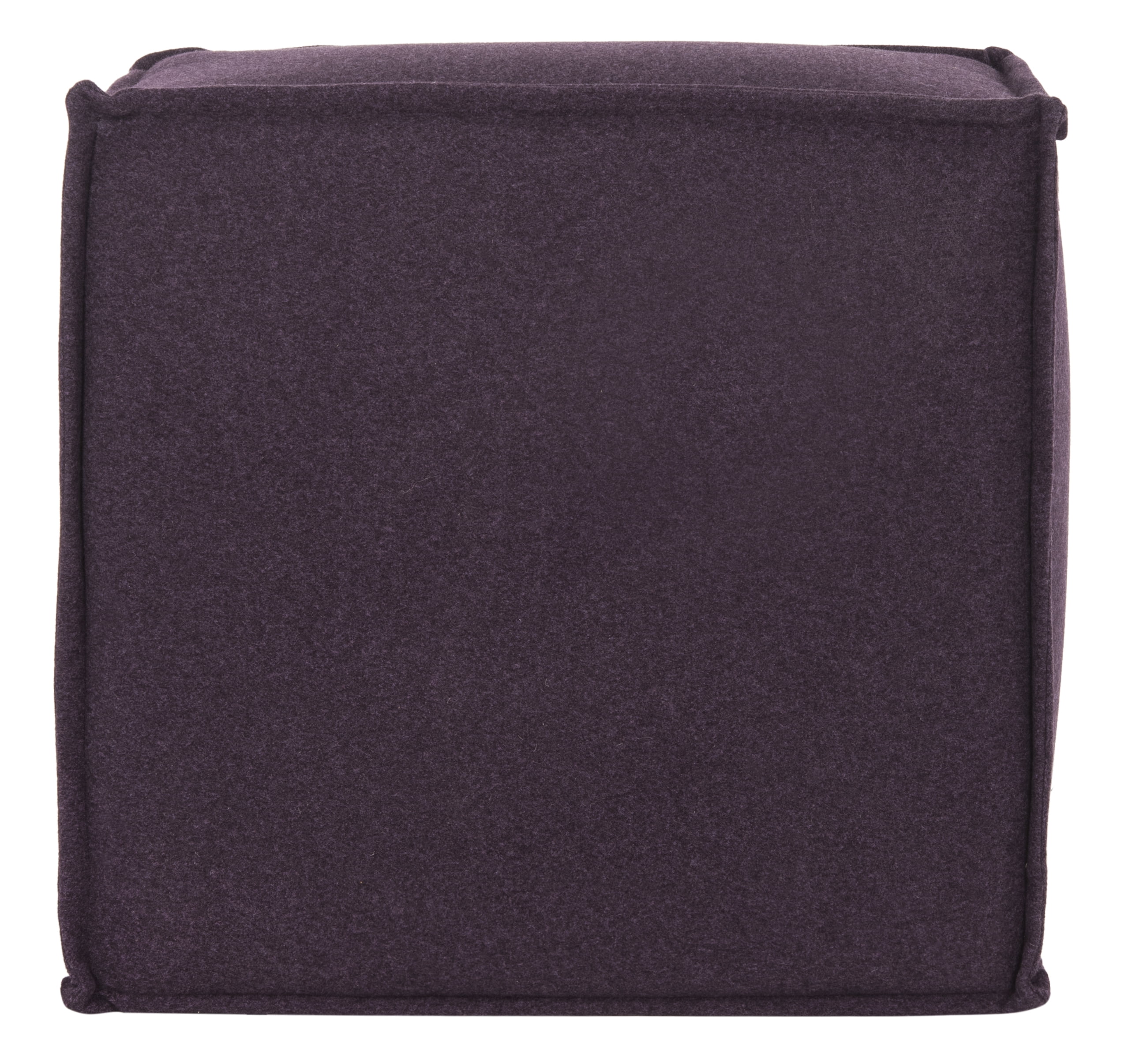SAFAVIEH Elaine Solid Plush Upholstered Pouf, Plum