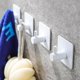 thumbnail image 1 of Ganchos adhesivos para toallas, resistentes, de pared, para colgar batas o abrigos en baños y dormitorios, de acero inoxidable SUS-304, color blanco, 4 unidades, 1 of 5
