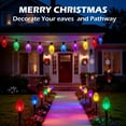 thumbnail image 2 of Beatineon 23ft C9 Faceted Pathway Lights, 12 Multicolor Christmas String Lights with 12 Ground Stakes, IP65 Waterproof Connectable Outdoor Decor, ETL Listed, 2 of 10