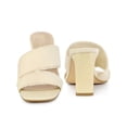 thumbnail image 4 of BLISSFUL STEP Slide Heels Mules Block Heel Sandals for Women Beige 9, 4 of 4