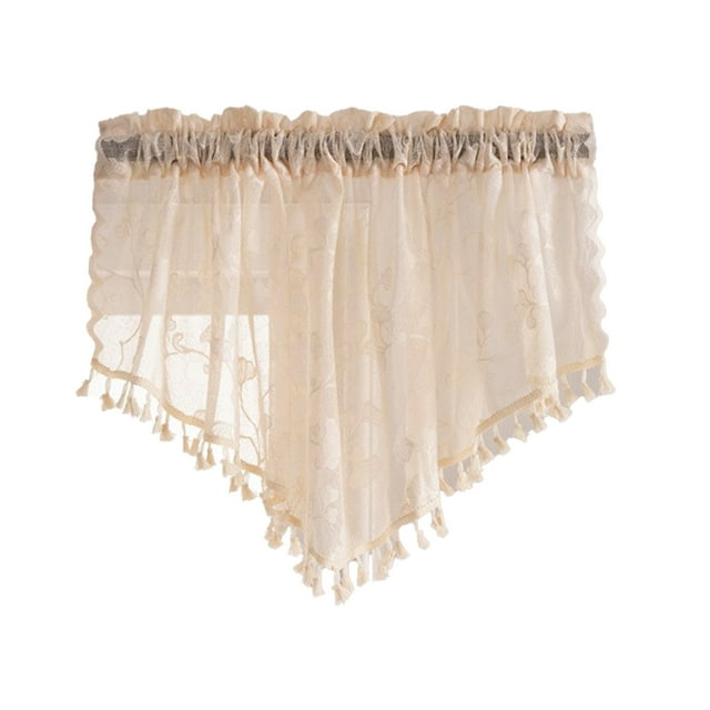 Decorative Objects Sheer Valances For Small Lace Drapes Curtains With Tassels Decorative Window Swags For Kitchen Living Room