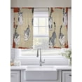 thumbnail image 5 of Cute Cat Sheer Curtains 45 Inch Length 2 Panels for Living Room, Burnt Orange Beige Vintage Animal Voile Kitchen Curtain Set, Luxury Privacy Drapes Window Treatment for Bedroom, 5 of 7