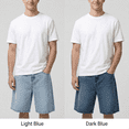 thumbnail image 4 of Mens Baggy Jean Shorts Loose Fit Vintage Wide Leg Jorts Y2K Streetwear Hip Hop Casual Denim Shorts, Dark Blue, 4 of 8