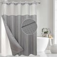 thumbnail image 1 of unique No Hook Shower Curtain Set Waffle Weave with Snap in Fabric Hotel Grade Bath, 1 of 5