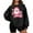 Black, variant on Christmas Crewneck Sweatshirts Women Santa Claus Print Plush Shirt Long Sleeve Pullover Loose Tops