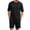 Black, variant on Mens 2-Piece Textured Knit Short Sleeve T-Shirt and Drawstring Shorts Lounge Set in Gray,Size S
