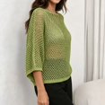 thumbnail image 4 of WULMLEO Crochet Tops for Women Summer Beach Swim Cover Ups Knit Beach Cover Up Short Sleeve Hollow Out Shirts White L, 4 of 5