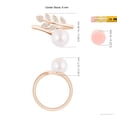 thumbnail image 5 of ANGARA Japanese Akoya Cultured Pearl Olive Leaf Wrap Ring in 14K Rose Gold for Women | June Birthstone, Birthday, Anniversary, Jewelry Gift for Women | Pearl Ring, 5 of 8