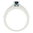 thumbnail image 4 of Clara Pucci 14K White Gold Round Cut 0.5Ct Natural London Blue Topaz Engagement Ring + Matching Band - Luxury Box Included, 4 of 7