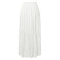 thumbnail image 5 of Fsqjgq Skirts for Women Tulle Skirts for Women White Skirt Maxi Fashion Pleated White Skirt Womens Fashion Casual High Waist Fold A Dress Soild Vintage Loose Beach Wrap Maxi Long Skirt S, 5 of 5