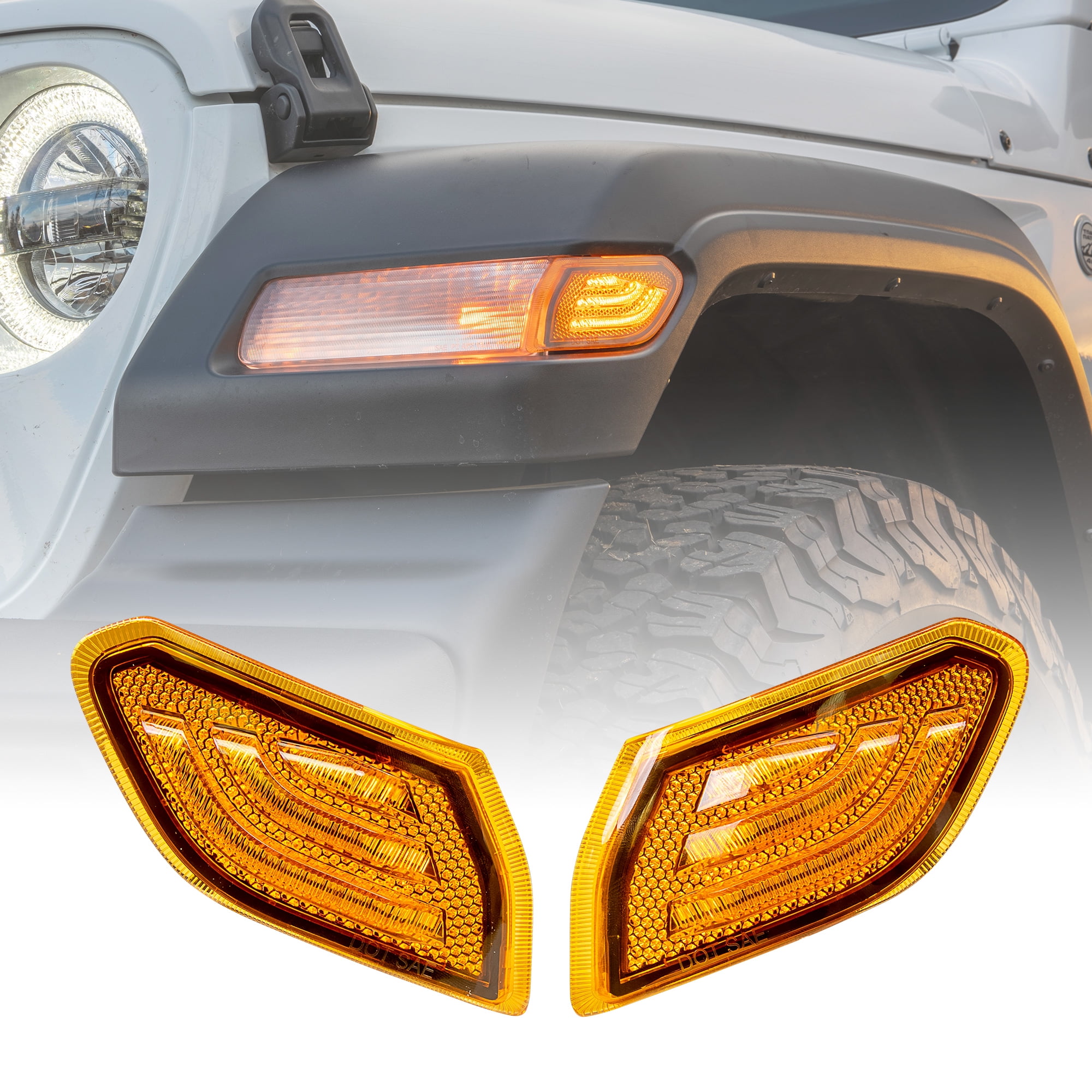 LED Turn Signal Marker Light Replacement for Jeep 2018+ Wrangler JL