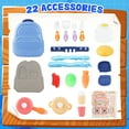thumbnail image 2 of YCFUN 3-in-1 Travel Play Kitchen for Kids, Transformable Backpack Luggage & 22Pcs Pretend Cooking Set, Foldable Travel Play for Toddlers Girls Boys, 2 of 7