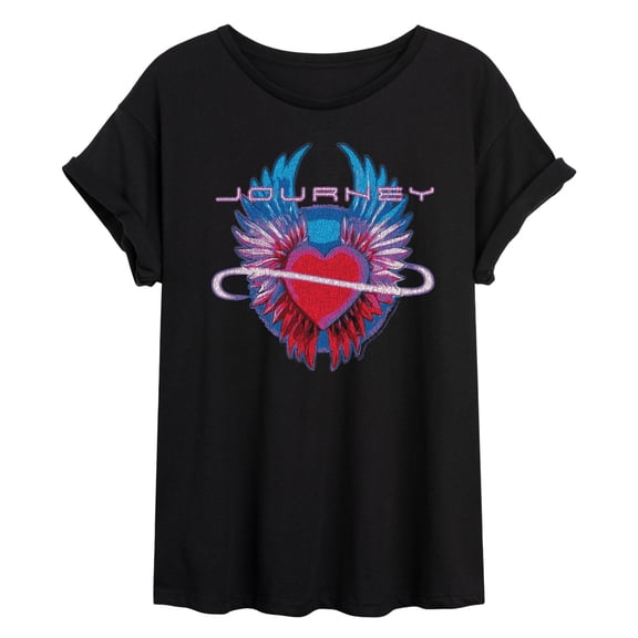 Journey - Infinity Heart Wings - Juniors Oversized Graphic T-Shirt