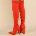 thumbnail image 3 of Mepaouo Women's Suede Thigh High Boots Wide Calf Over the Knee Boot Block High Heels Dressy Pumps Shoes, 3 of 7