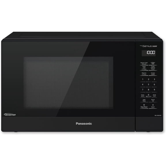 Microwave Oven with Inverter Technology 1200W, 1.2 cu.ft. Small Genius Sensor One-Touch Cooking, Popcorn Button, Turbo Defrost (Black)