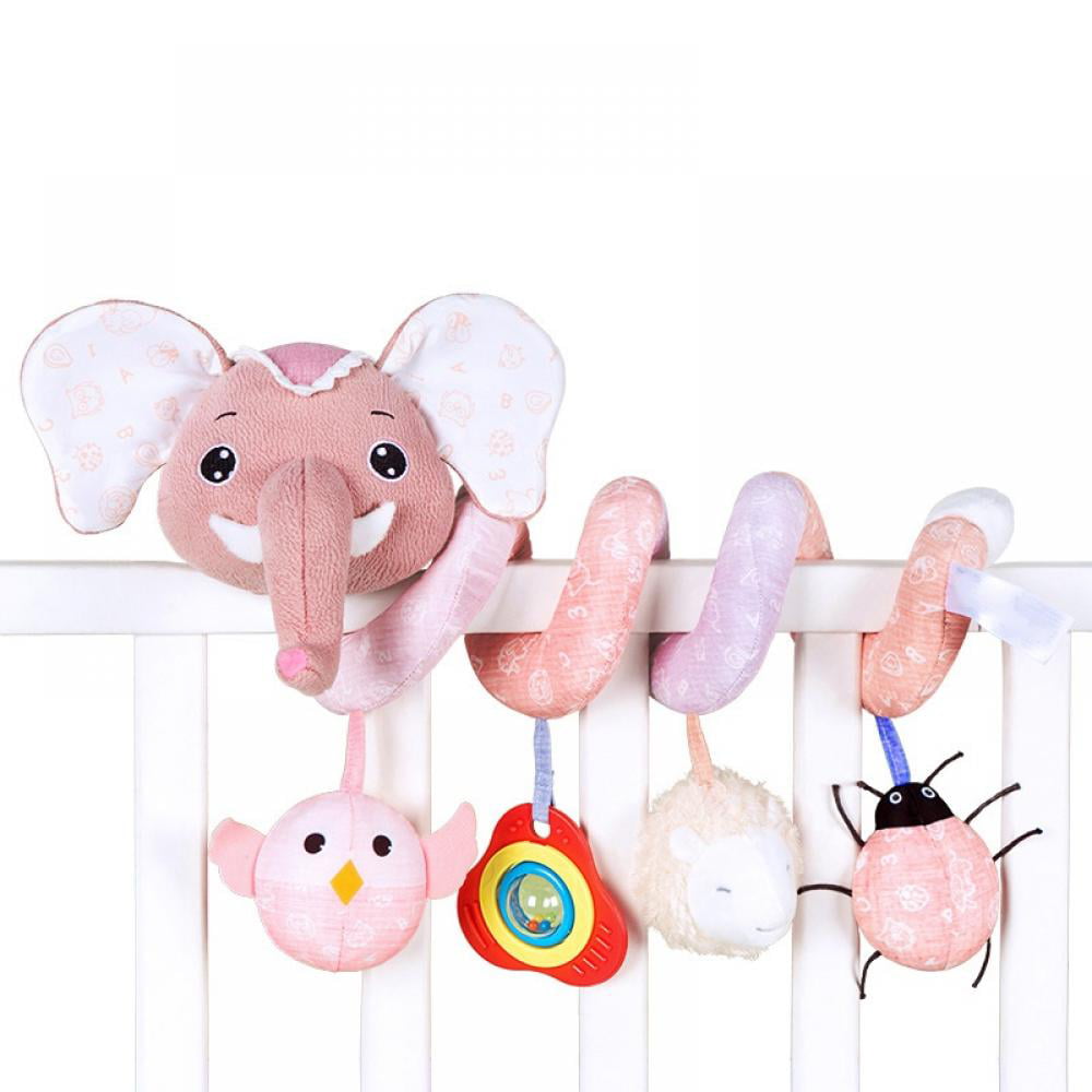 Baby Elephant Bed Stroller Rattle Plush Mobile Toy Kids Ring Bell Crib Doll S 