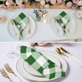 thumbnail image 2 of Green Plaid Cloth Napkins, Spring Summer Farmhouse Buffalo Checkered Washable and Reusable Dinner Napkins Set of 6, Table Napkin for Kitchen Party Birthday Wedding Hotel Housewarming 20"x20", 2 of 8