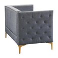 thumbnail image 3 of Bowery Hill Modern Fabric Tufted Loveseat with Pocket Coil Cushions in Gray, 3 of 5