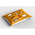 thumbnail image 2 of Ambesonne TV Show Pillow Sham 2 Pack, Retro Electro Media, 30"x20", Apricot Chocolate, 2 of 3