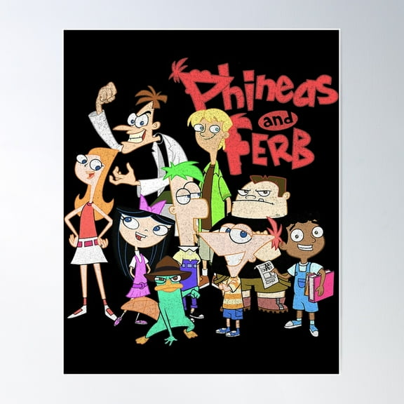 Kna Prints - Phineas And Ferb The Group Logo Poster Wall Art, Modern Wall Decor For Living Room Bedroom, Wall Art, UNFRAMED-8x12