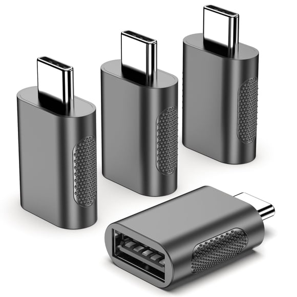 Adaptador USB-A a USB-C POHFP, paquete de 4, carga rápida
