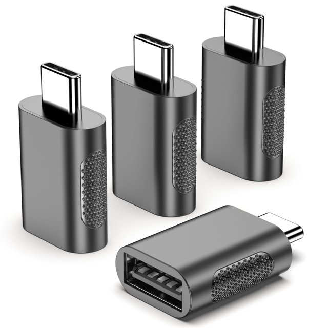 Adaptador USB-A a USB-C POHFP, paquete de 4, carga rápida
