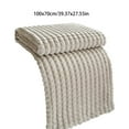 thumbnail image 3 of Fleece Throw Blanket 40x28 Inches, Soft Lightweight Fluffy Cream Solid Color Blanket for Couch Sofa Bed, Decorative Striped Polyester Throws, Cozy Warm Gift for Travel, Nap, Camping(Khaki), 3 of 6
