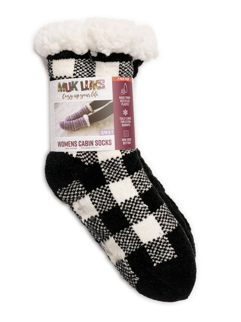 Cabin Socks Muk Luks Buffalo Plaid Slippers Luk Socks With
