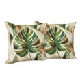 thumbnail image 3 of Ambesonne Monstera Throw Pillow Cover Pack of 2, Nature Boho Scandinavian, 2 Pcs-26"x16", Fern Green Sepia and Cocoa, 3 of 5